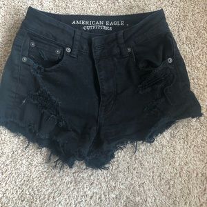American Eagle Black Cut-Offs